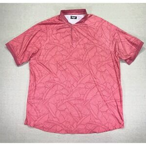 Waggle Men's‎ 2XL Henley Polo Golf Shirt Blade Collar AOP
